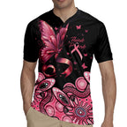 Think Pink Butterfly Ribbon Aboriginal Art Rugby Jersey