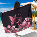 Think Pink Butterfly Ribbon Aboriginal Art Sarong