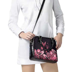 Think Pink Butterfly Ribbon Aboriginal Art Shoulder Handbag