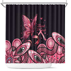 Think Pink Butterfly Ribbon Aboriginal Art Shower Curtain