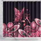 Think Pink Butterfly Ribbon Aboriginal Art Shower Curtain