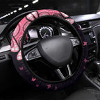 Think Pink Butterfly Ribbon Aboriginal Art Steering Wheel Cover