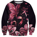 Think Pink Butterfly Ribbon Aboriginal Art Sweatshirt