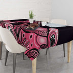 Think Pink Butterfly Ribbon Aboriginal Art Tablecloth