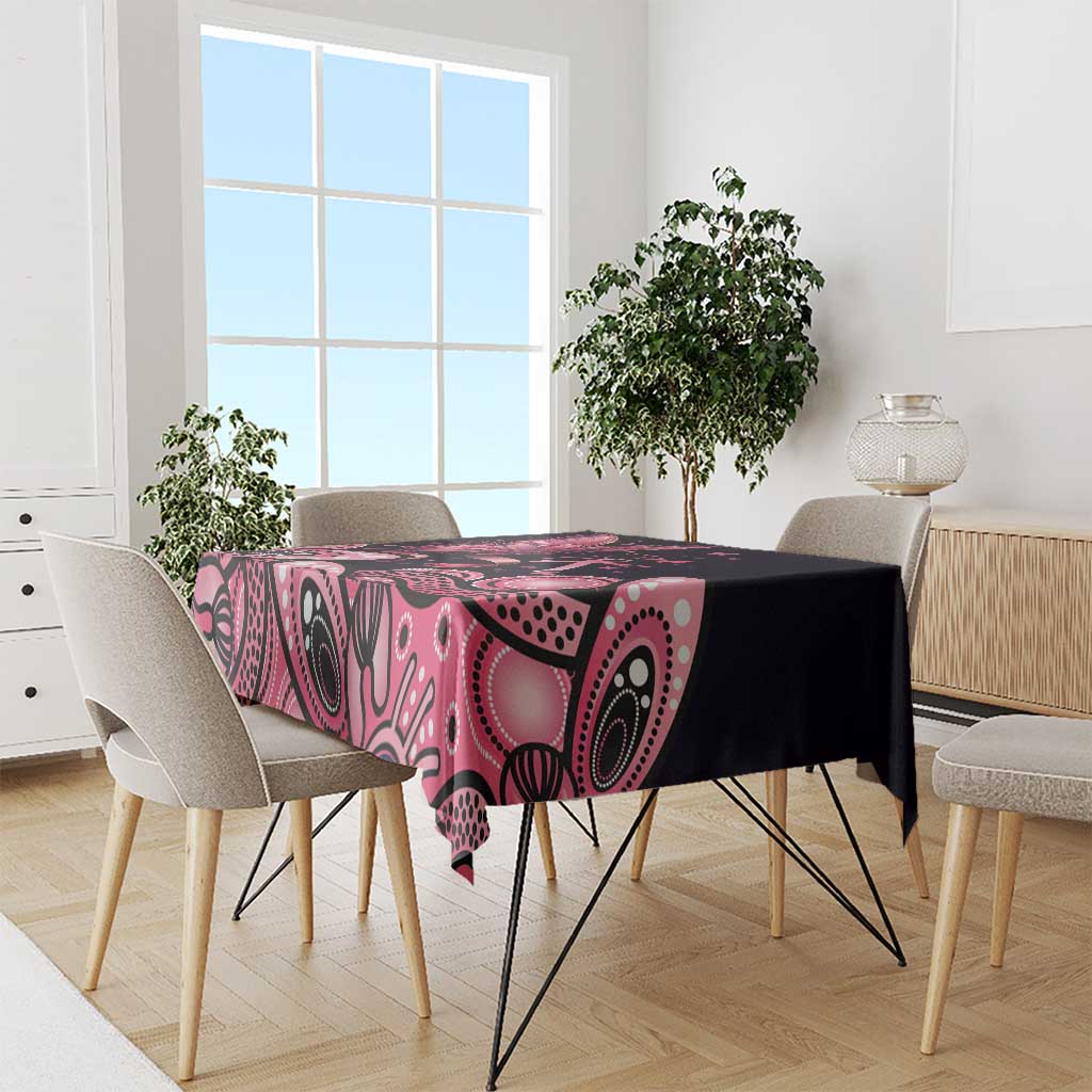 Think Pink Butterfly Ribbon Aboriginal Art Tablecloth