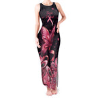Think Pink Butterfly Ribbon Aboriginal Art Tank Maxi Dress