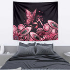 Think Pink Butterfly Ribbon Aboriginal Art Tapestry