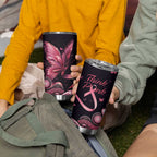 Think Pink Butterfly Ribbon Aboriginal Art Tumbler Cup