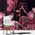 Think Pink Butterfly Ribbon Aboriginal Art Window Curtain