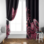 Think Pink Butterfly Ribbon Aboriginal Art Window Curtain