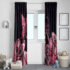 Think Pink Butterfly Ribbon Aboriginal Art Window Curtain