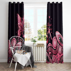 Think Pink Butterfly Ribbon Aboriginal Art Window Curtain