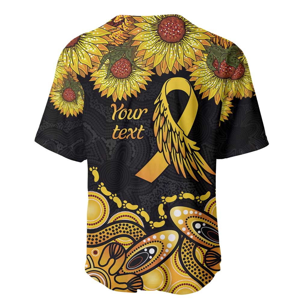 Be Bold Go Gold Aboriginal Ribbon Childhood Personalised Baseball Jersey