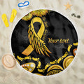 Be Bold Go Gold Aboriginal Ribbon Childhood Personalised Beach Blanket