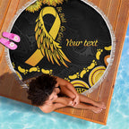 Be Bold Go Gold Aboriginal Ribbon Childhood Personalised Beach Blanket