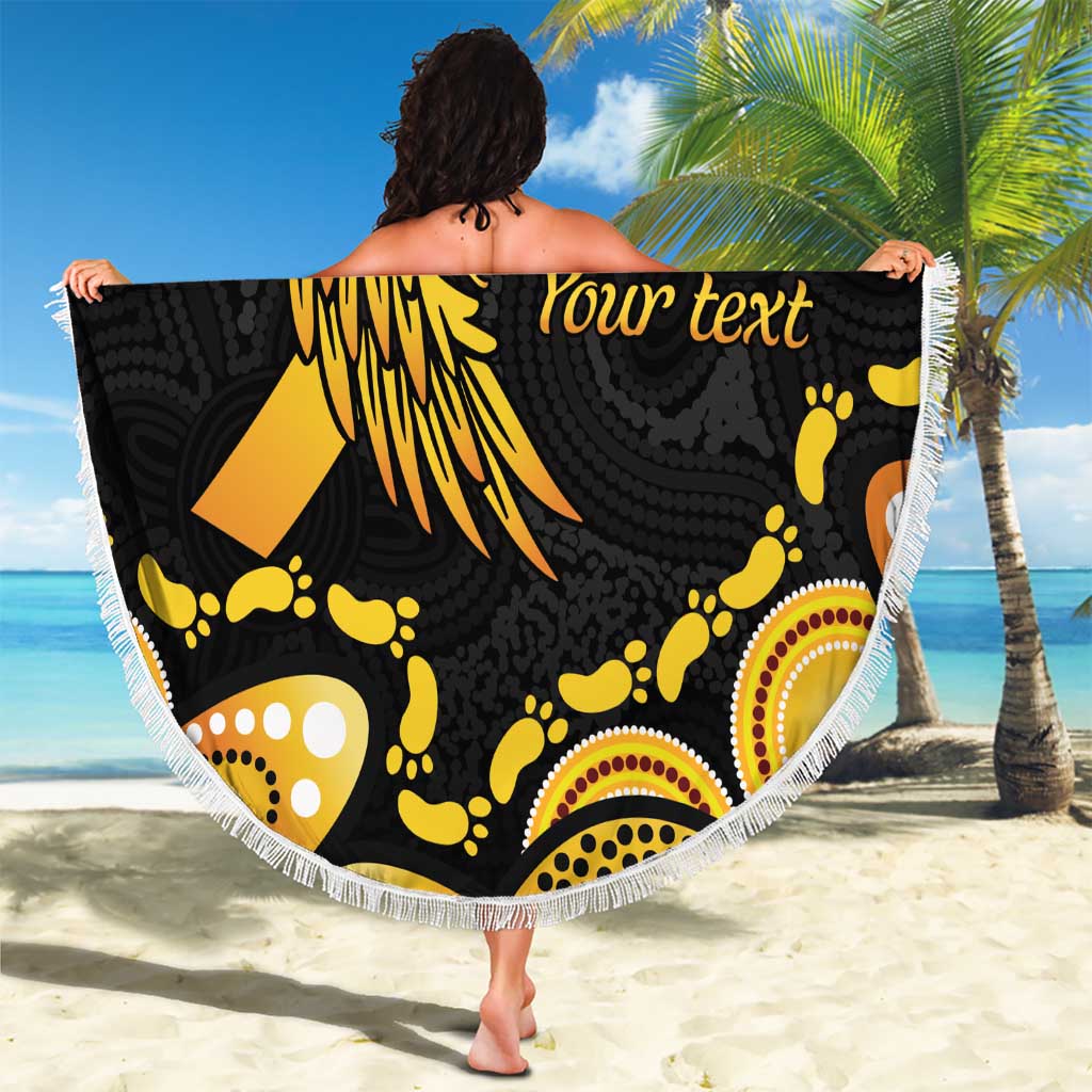 Be Bold Go Gold Aboriginal Ribbon Childhood Personalised Beach Blanket
