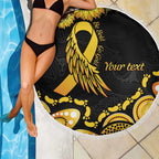 Be Bold Go Gold Aboriginal Ribbon Childhood Personalised Beach Blanket