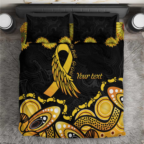 Be Bold Go Gold Aboriginal Ribbon Childhood Personalised Bedding Set
