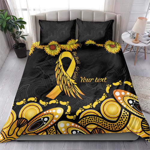 Be Bold Go Gold Aboriginal Ribbon Childhood Personalised Bedding Set