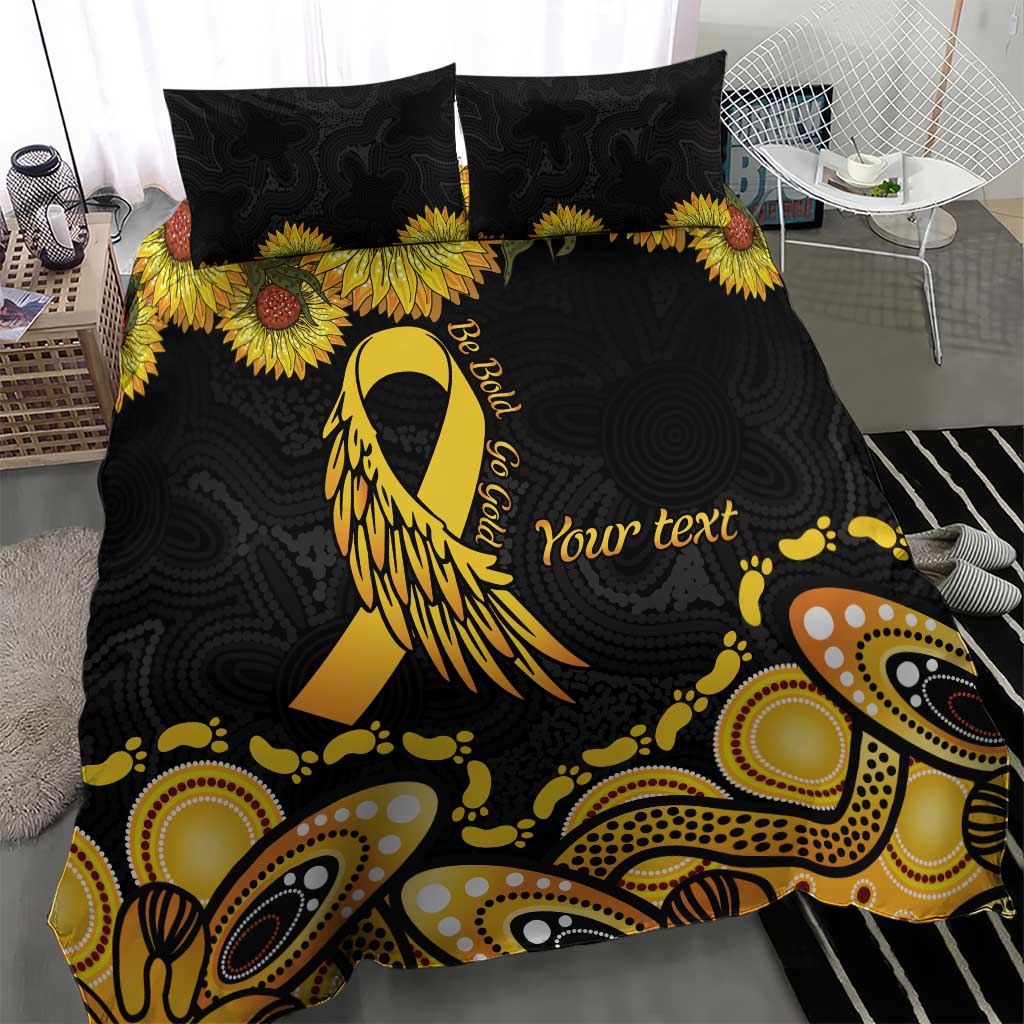 Be Bold Go Gold Aboriginal Ribbon Childhood Personalised Bedding Set