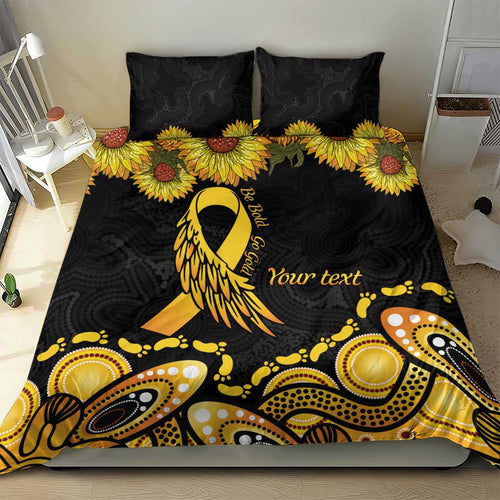 Be Bold Go Gold Aboriginal Ribbon Childhood Personalised Bedding Set