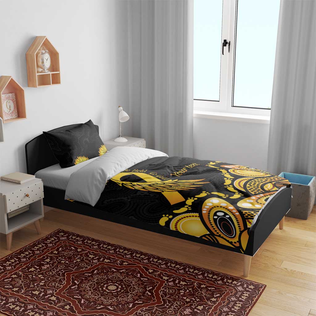 Be Bold Go Gold Aboriginal Ribbon Childhood Personalised Bedding Set