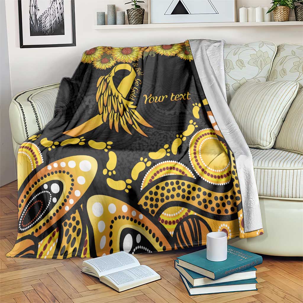 Be Bold Go Gold Aboriginal Ribbon Childhood Personalised Blanket