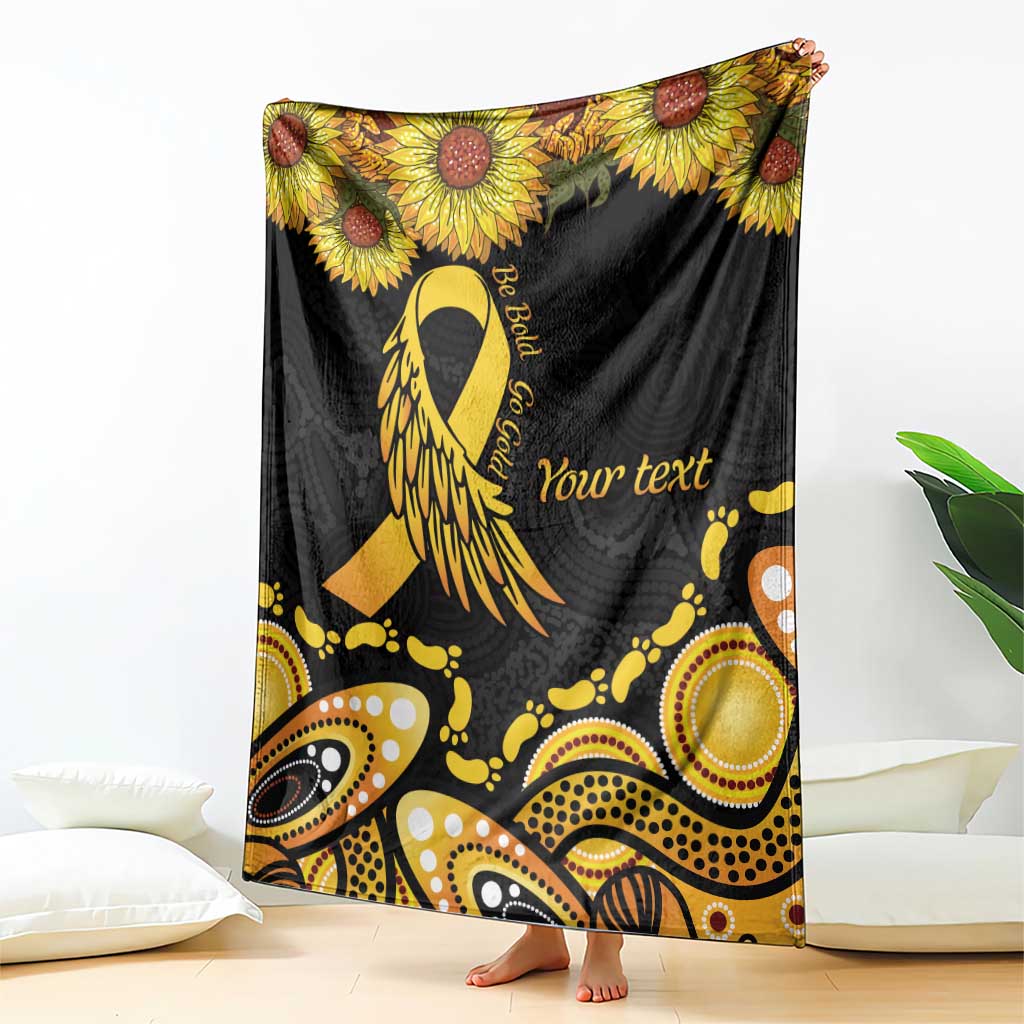 Be Bold Go Gold Aboriginal Ribbon Childhood Personalised Blanket