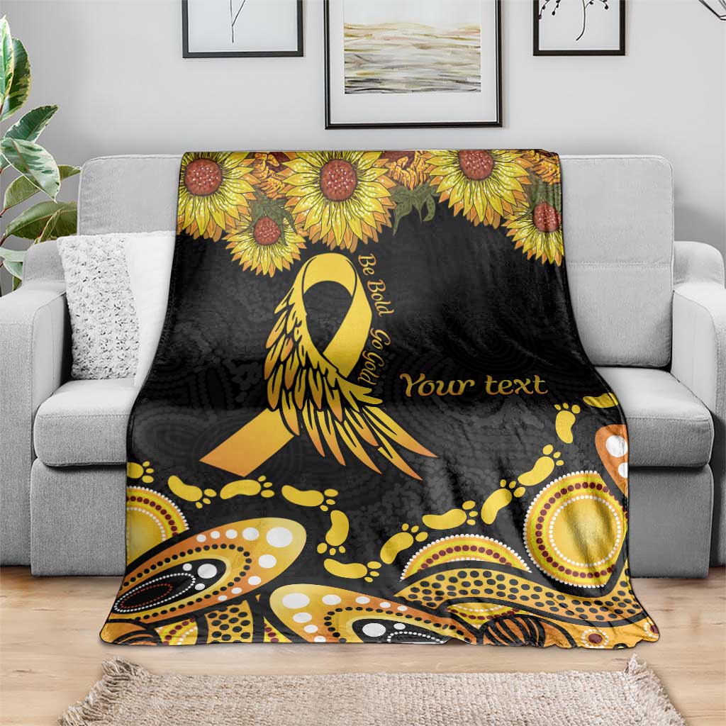Be Bold Go Gold Aboriginal Ribbon Childhood Personalised Blanket