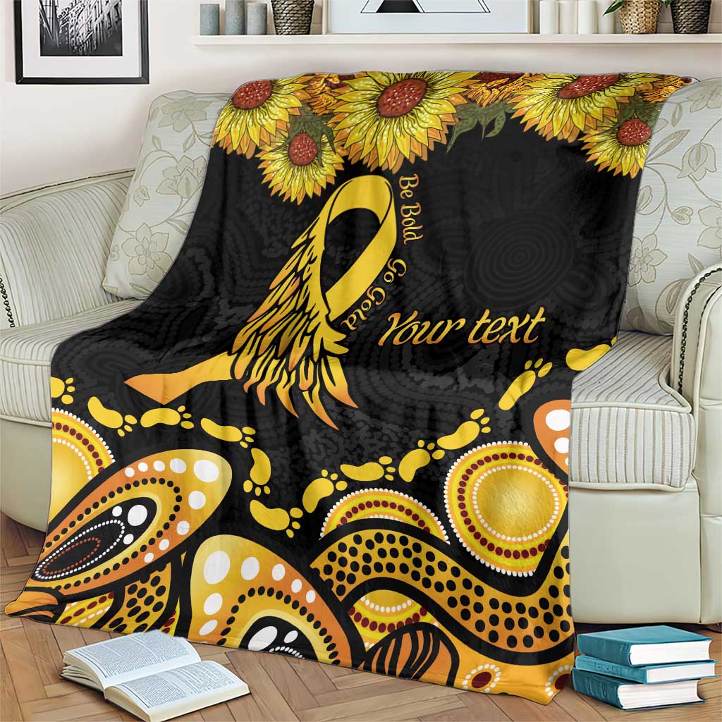 Be Bold Go Gold Aboriginal Ribbon Childhood Personalised Blanket
