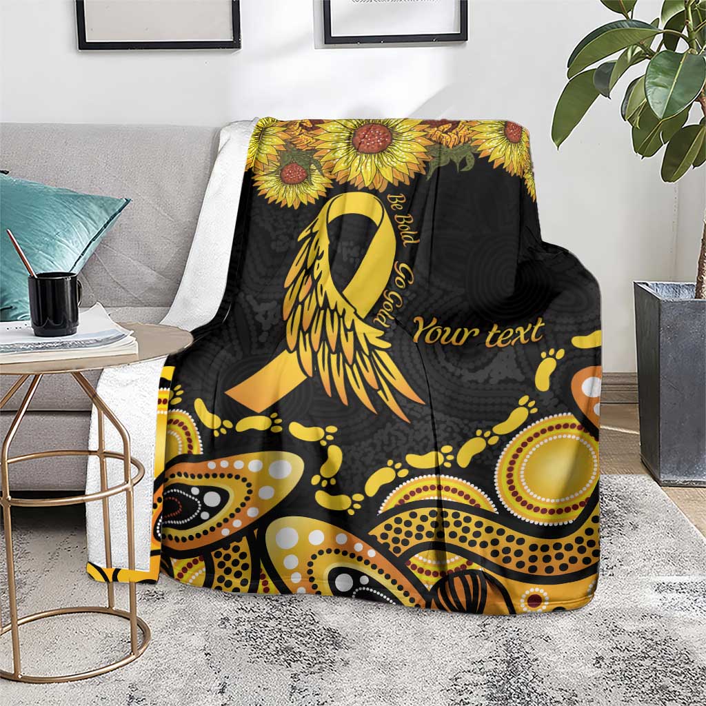 Be Bold Go Gold Aboriginal Ribbon Childhood Personalised Blanket