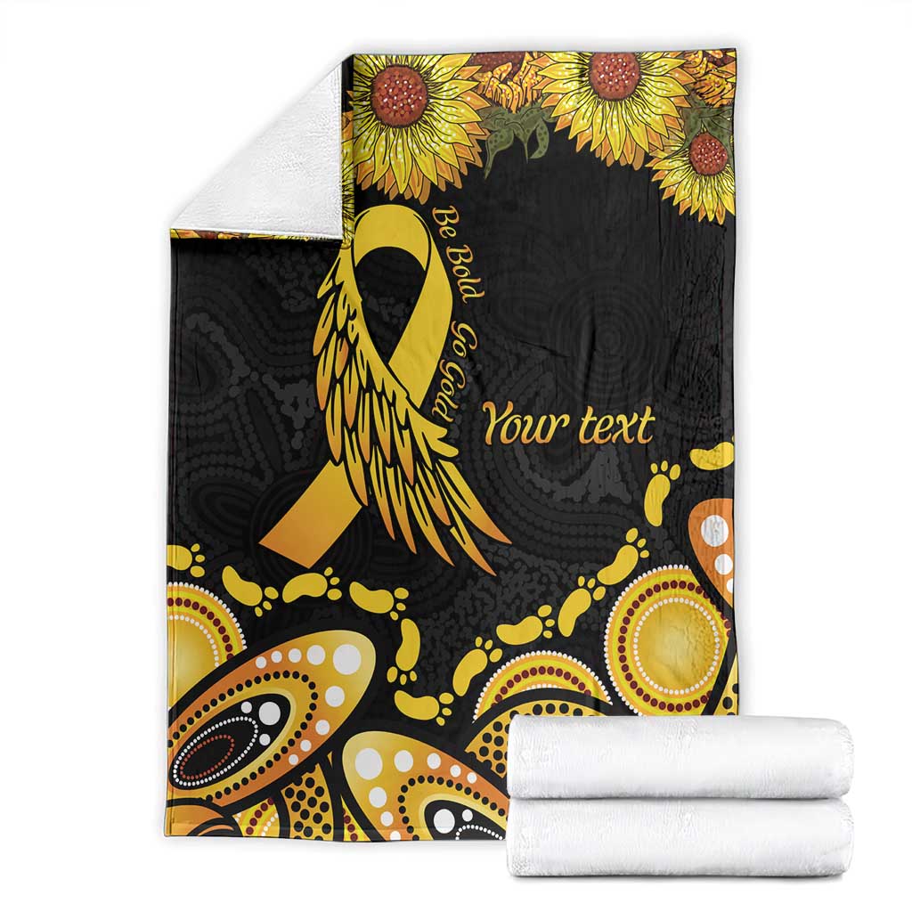 Be Bold Go Gold Aboriginal Ribbon Childhood Personalised Blanket