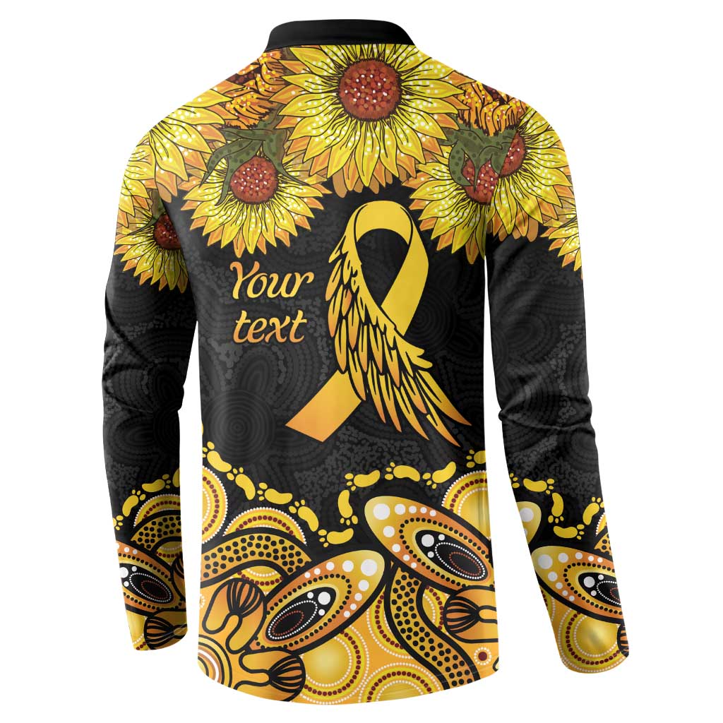 Be Bold Go Gold Aboriginal Ribbon Childhood Personalised Button Sweatshirt