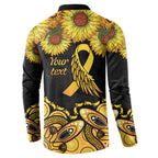 Be Bold Go Gold Aboriginal Ribbon Childhood Personalised Button Sweatshirt