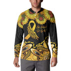 Be Bold Go Gold Aboriginal Ribbon Childhood Personalised Button Sweatshirt