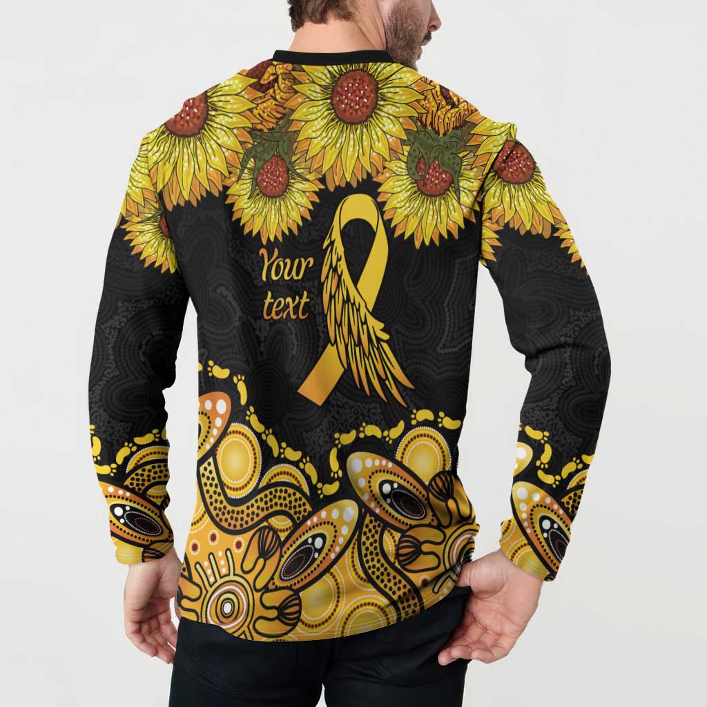 Be Bold Go Gold Aboriginal Ribbon Childhood Personalised Button Sweatshirt