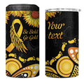 Be Bold Go Gold Aboriginal Ribbon Childhood Personalised 4 in 1 Can Cooler Tumbler