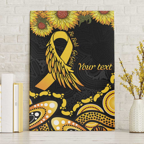 Be Bold Go Gold Aboriginal Ribbon Childhood Personalised Canvas Wall Art