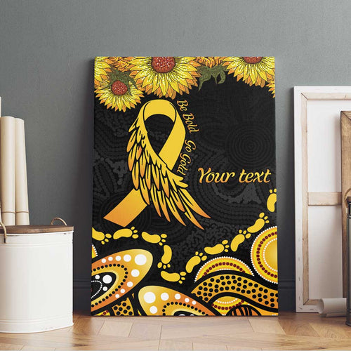 Be Bold Go Gold Aboriginal Ribbon Childhood Personalised Canvas Wall Art