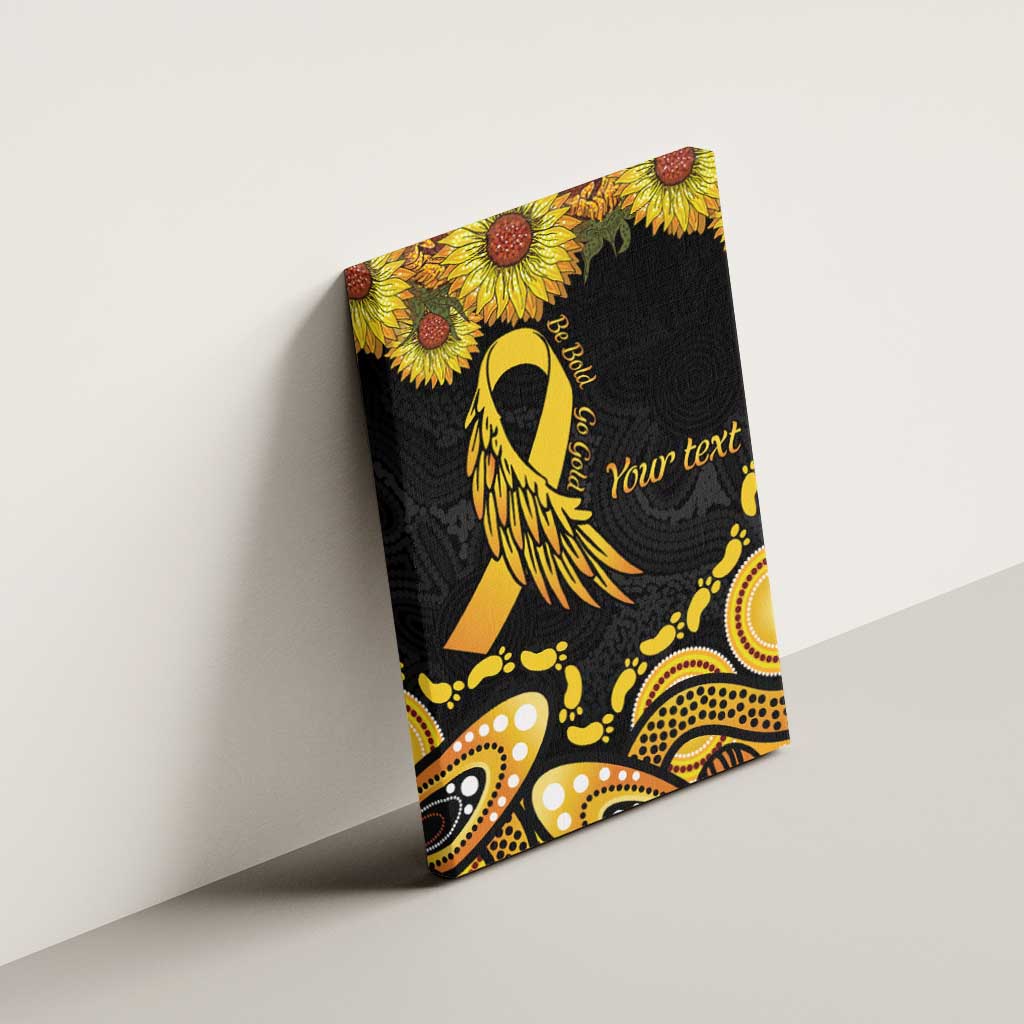 Be Bold Go Gold Aboriginal Ribbon Childhood Personalised Canvas Wall Art