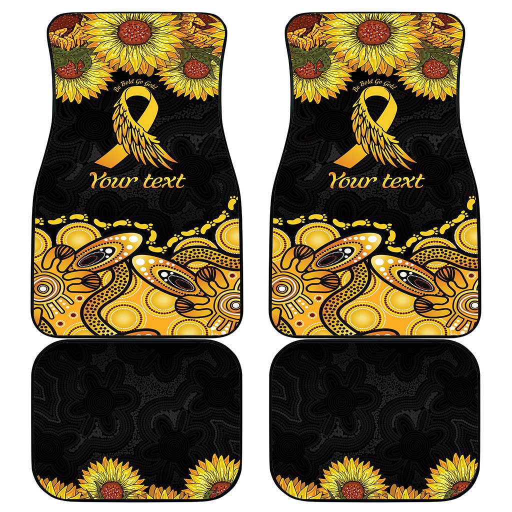 Be Bold Go Gold Aboriginal Ribbon Childhood Personalised Car Mats