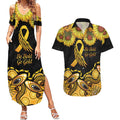 Be Bold Go Gold Aboriginal Ribbon Childhood Personalised Couples Matching Summer Maxi Dress and Hawaiian Shirt
