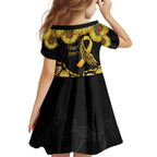 Be Bold Go Gold Aboriginal Ribbon Childhood Personalised Family Matching Long Sleeve Bodycon Dress and Hawaiian Shirt