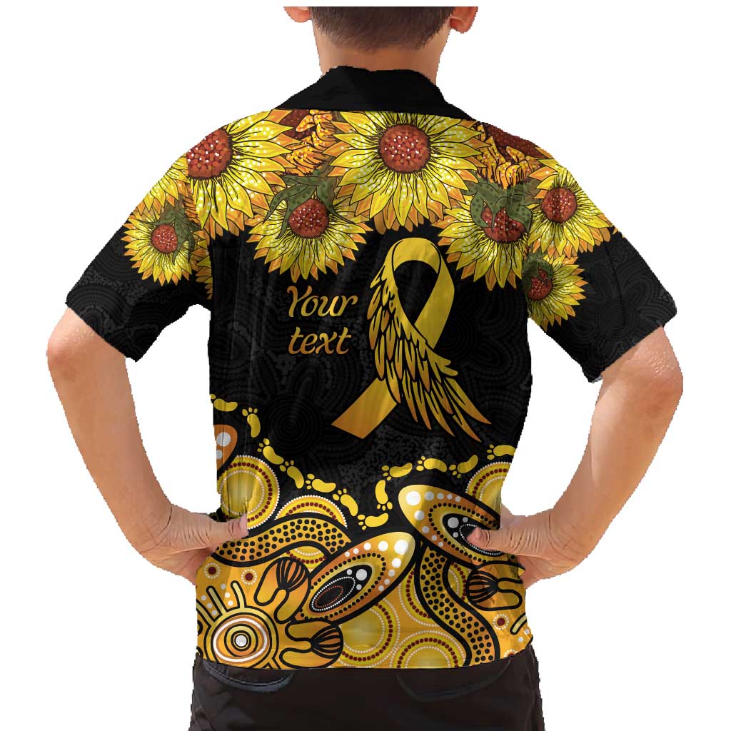 Be Bold Go Gold Aboriginal Ribbon Childhood Personalised Family Matching Mermaid Dress and Hawaiian Shirt