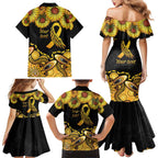 Be Bold Go Gold Aboriginal Ribbon Childhood Personalised Family Matching Mermaid Dress and Hawaiian Shirt