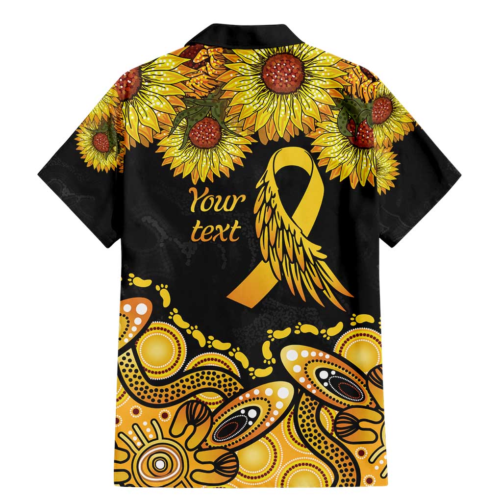 Be Bold Go Gold Aboriginal Ribbon Childhood Personalised Family Matching Mermaid Dress and Hawaiian Shirt