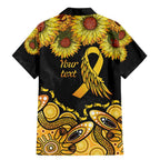 Be Bold Go Gold Aboriginal Ribbon Childhood Personalised Family Matching Mermaid Dress and Hawaiian Shirt