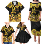 Be Bold Go Gold Aboriginal Ribbon Childhood Personalised Family Matching Puletasi and Hawaiian Shirt
