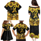 Be Bold Go Gold Aboriginal Ribbon Childhood Personalised Family Matching Puletasi and Hawaiian Shirt