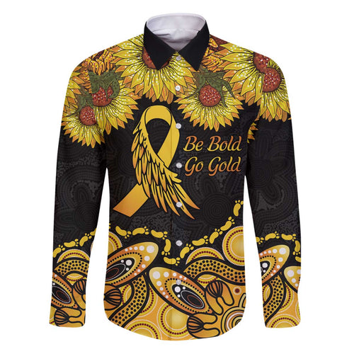Be Bold Go Gold Aboriginal Ribbon Childhood Personalised Family Matching Puletasi and Hawaiian Shirt